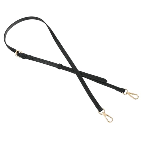 Image of uxcell Leather Bag Strap Replacement Adjustable Crossbody Bag Straps Conversion for Shoulder Bag Handbag Purse, Black, Gold Buckle