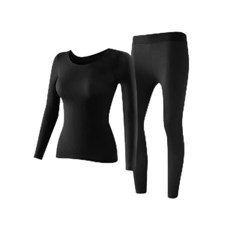 Women's Ultra Thin Seamless Thermal Underwear， Thermal Underwear for Women，autumn and Winter Fashion Casual and Warmth (Black,XL)