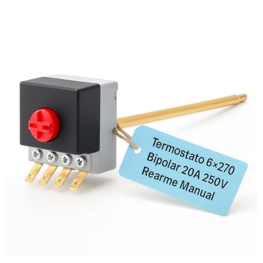RECAMBIOS DREYMA Termostato Bipolar Varilla 6x270mm Para Termo Eléctrico Compatible con Fagor Edesa Cointra Zanussi Electrolux Corberó 20A 250V 15A 400V Rearme Seguridad Alta Precisión Instalar