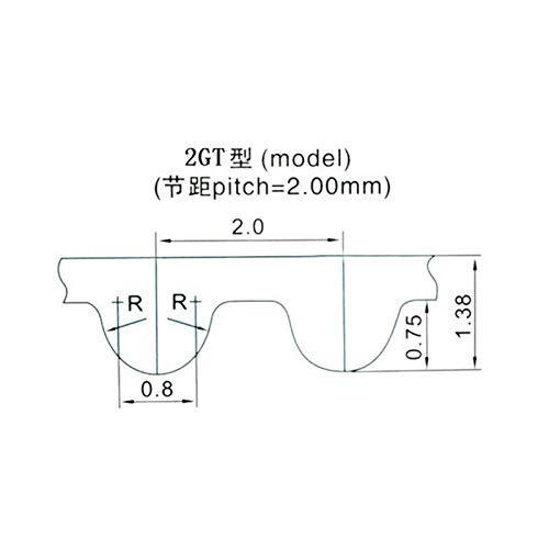 PJinloog-Cinghia di distribuzione 2PCS GT2 / 2M
