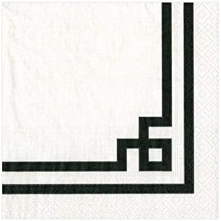 Caspari Servietten Chevron Schwarz – 20 Stück, 33x33 Cm, 3-lagig, Biologisch Abbaubar, Made In Germany