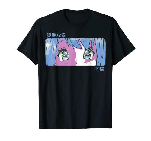 Anime Ragazza Occhi Giappone Cultura Arte Giapponese Vaporwave Maglietta