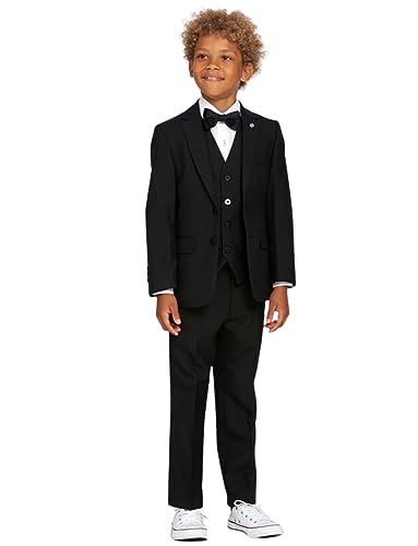 Costume 3 pièces garçon smoking enfant confortable qui ne serre pas