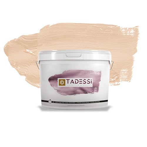 TADESSI Color Vista Wandfarbe Pastell Beige - Biskuitbeige - Matte Dispersionsfarbe - Hochwertige Innenfarbe für Wand und Decke - 2.5 Liter