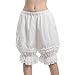 LTAKK Bloomers for Women Victorian Shorts Ruffle Lace Pumpkin Steampunk Pantaloons, White, S/M
