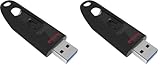 SanDisk 64GB Ultra USB Flash Drive USB 3.0 Up to 130 MB/s Read, Black, (Pack of 1) (Lot de 2)