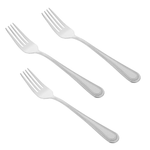 COHEALI 3Pcs Small Fruit Forks Compact Dessert Forks for Appetizers Salad Seafood Cake Serving Metal Picks for Bar Cafe Hotel Family Gatherings