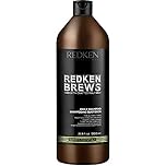 Redken Brews Shampoo, Daily Shampoo For Men, Lightweight Cleanser For All Hair Types,With Protein, Moisturizing, Essentials for Men, Perfect for Suitcase or Gym, 1000 ML
