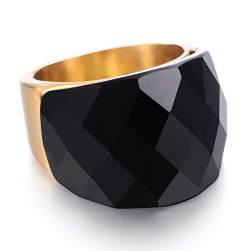 Image of HIJONES Men Women Stainless Steel Cubic Zirconia Royal Crystal Rings Wrap Band Cocktail Style