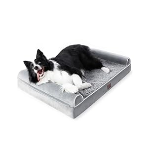 Figopage Dog Beds Large Sized Dog, Waterproof Orthopedic Dog Beds with Bolster, Washable Dog Couch Bed with Removable Cover