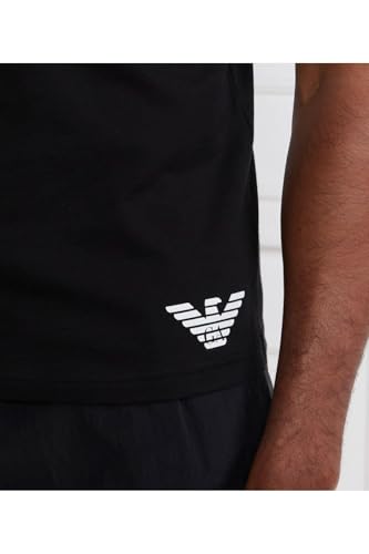 Emporio Armani Bold Logo Crew Neck T-Shirt Hombre, Multicolor (Black/White), S