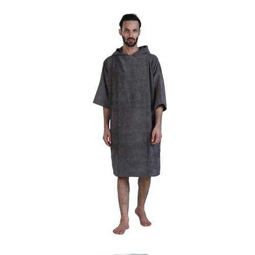 ALLEN & MATE 100% COTTON Unisex Hooded Surf Poncho – 380 GSM, Safety Certified, Oversized Quick-Dry Robe for Men & Women
