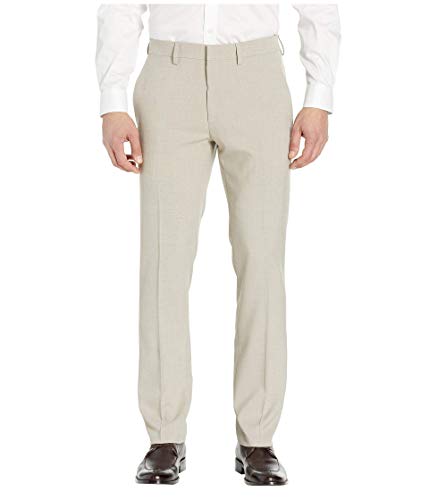 Kenneth Cole Reaction Men's Comfort Slim Fit Flat Front Dress Pant, Tan, 38W x 32L