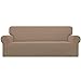 Easy-Going Stretch Sofa Slipcover 1-Piece Sofa Cover Furniture Protector Couch Soft with Elastic Bottom Anti-Slip Foam Kids, Spandex Jacquard Fabric Small Checks(Sofa,Camel)