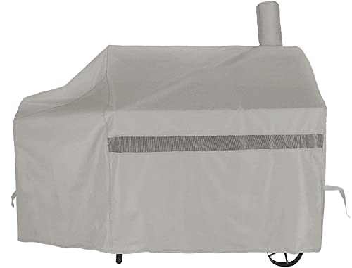 I Cover 60 Inch 600D Heavy-Duty Premium Classic Outdoor Canvas Bbq Barbecue Off-Set Khaki Smoker Cover For Weber For Char-Broil For Brinkmann For Nexgrill #TOP26