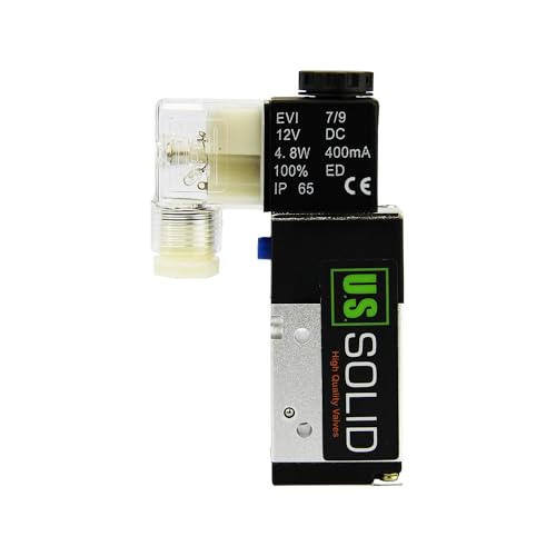 U.S. Solid 1/4inches NPT 3 Way 2 Position Pneumatic Electric Solenoid Valve DC 12 V