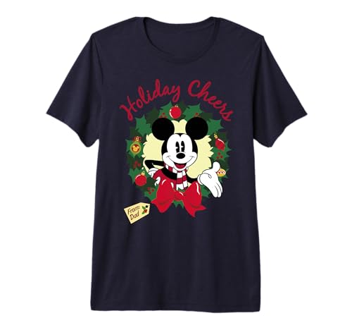 T-shirt Mickey Disney Noël édition premium en maille de coton doux pour homme