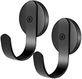 Magnetic Wreath Hanger 2 Pack Heavy Duty Magnets with Hook for Refrigerator, Christmas Decoration Magnetic Hooks for Metal Front Door Cruise Hook Hanger for Hanging Cabins Grill Coat Pattern (2 Black)