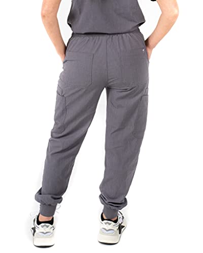 Image of Mim Jogger Scrub Pants for Women, Skinny Leg Joggers, Burgundy, Black, Navy Blue, Green