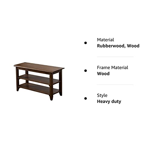 Tinytimes Shoe Bench, 3-Tier Wood Heavy Duty Shoe Rack Bench, Shoe Organizer Shelf, Ideal For Entryway, Living Room, Holds Up To 550 Lbs, Drak Brown -Brown, 24" #TOP7