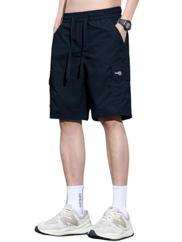 Image of TAGDO Men's Cotton Cargo Shorts with Multi Pockets | Lightweight Casual Outdoor Shorts Pant for Men | Elastic Waist Drawstring Utility Shorts for Hiking, Camping and Daily Wear (2048)