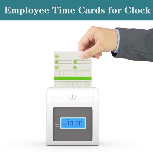 Image of 200PCS Time Cards for Employees, 2-Sided, Monthly Time Cards for HN3000, 3 3 /8 inch x 7 3 /8 inch, Green