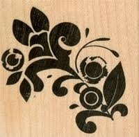 Monterey Flourish Wood Mounted Rubber Stamp (C990)
