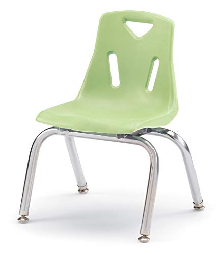 Jonti-Craft Berries 8142Jc6130 Stacking Chairs With Chrome-Plated Legs, 12" Height, Key Lime, Pack Of 6 #TOP6