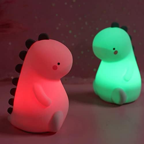 Dinosaur Night Light for Kids, 7 Colors Changing Touch Sensor Room Decor Light for Boys Girls, Rechargeable Nursery Dinosaur Lamp Baby Mood Light Dinosaur Lamp for Boys & Girls. (Green) 7