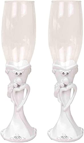 Elegantes Copas Artesanales de Cava Decorativas de Cristal y Resina para Brindis de Novios. Vajillas y Complementos. Decoración Hogar. Regalos Originales. Detalles para Bodas. CC