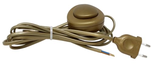 Interruptor de pie Dorado 3m, conexión práctica y Elegante, Ideal para controlar Dispositivos electrónicos con Facilidad.