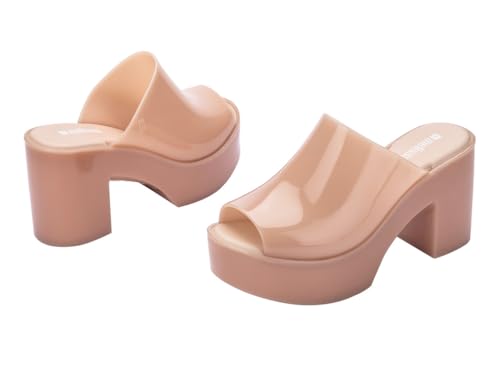 Image of Melissa Mule Heel Collection - Fashion Sandal for Women - Iridescent Comfortable Mule Style - High-Shine Upper with Bubblegum Scent - Chic and Sophisticated