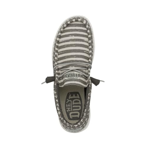 Image of HEYDUDE Men's Wally Patriotic Slip On Shoe | Lightweight Canvas Loafers with No Tie Laces