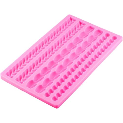 CHNAONE Molde de silicona para perlas de tejer 3D, molduras de decoración de borde de pastel, hornear bricolaje decoración herramienta para hornear pasteles, magdalenas, helado, rosa
