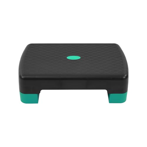 Fitvids 18' Aerobic Step Platform, Workout Stepper with Adjustable 2 Stackable Risers 3' 5.5' for Home Gym Small Space, Exercise Step, Green/Black