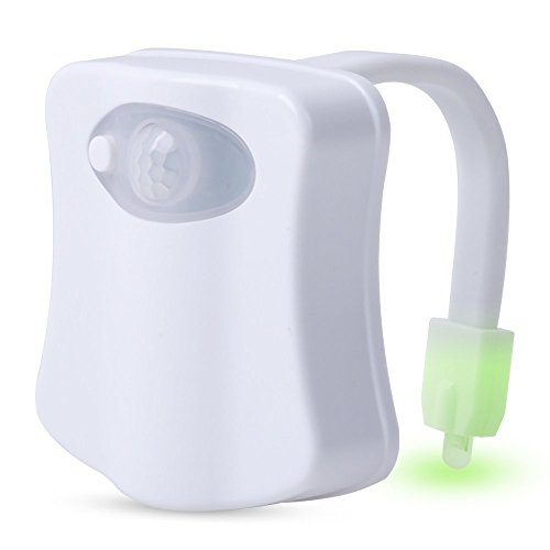 HOROW Led Toilet Light,8 Color Led Motion Activated Light Sensor Toilet Bowl Night Light for Bathroom(Only Activates in Darkness)