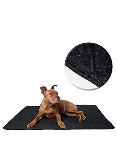 Lous stilvolle Hundematte, Hundedecke XXL für große, mittelgroße und kleine Hunde, waschbar bei bis zu 60 oder 90ºC, Sofaschutz, Haustier, Hunde und Katzen (XXL ca. 120x90 cm, Schwarz)