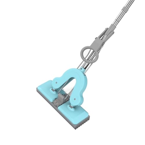 PBENO Bodenwischer Kein Händewaschen, Flacher Gummi-Mopp, Wasserabsorbierender Haushalt, Edelstahl-Teleskopstange, Bodenwischer-Set Mit Mopp-Eimer