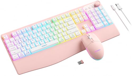 seenda Wireless Bluetooth Keyboard Mouse Combo, 12 Backlit Modes, Ergonomic (Option 2)