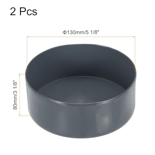 Image of uxcell 2pcs Rubber End Caps 130mm(5 1 /8 Inch) ID x 80mm(3 1 /8 Inch) H Vinyl Round Tube Bolt Cap Cover Screw Thread Protectors Dark Grey