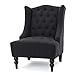 Christopher Knight Home Clarice | Tall Wingback Fabric Club Chair | Perfect For Living Room, Dimensions: 27.25"D x 33.75"W x 38.50"H, Charcoal