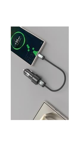 Image of ONE 7 55W Dual-Port Car Charger USB + PD Fast Charging Adapter with Cable - High-Speed Compact Metal Vehicle Charger for Phones, Tablets, GPS Devices (ON QCC-28)
