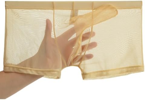 Men's See Through Mesh Trunks Underwear Seperate Elephant Nose Boxer Briefs