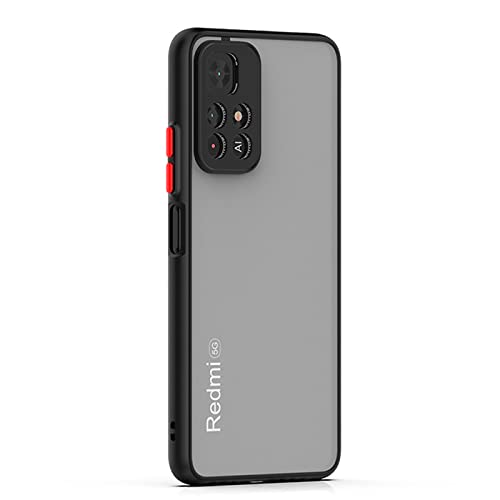 Image of Back Case Cover for Redmi Note 11T 5G Back Cover Shockproof Camera Protection Anti-Slip Grip PC TPU Smock Back Cover for Redmi Note 11T 5G (Black)