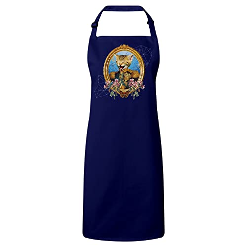 Tablier cuisine premium chaton au design collage surréalisme et finitions haut de gamme