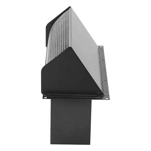 Wosijm Wall Vent Cap for Broan Exhaust Fan for Kitchen Range Hood Bathroom Exhaust Dryer Vent for 3-1/4\" x 10\" (black)