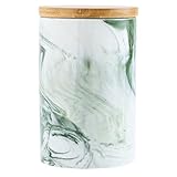 Uonlytech Tarro de Cerámica Marmoleado Verde con Tapa Hermética Recipiente para Almacenar Alimentos Té y Frutos Secos Contenedor Grande para Cocina y Hogar Tarro para Conservar Frescura
