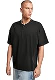 oversized t shirt womens Cuello Henley Urban Classics Oversized Henley tee Camiseta, Negro, M para Hombre
