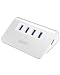 AUKEY USB Hub 3.0 Portable Aluminum 4 Port USB 3.0 Hub for Data Transfer with 3.3ft USB Cable for MacBook Air, Mac Mini, iMac, Laptop, PC, USB Flash Drives, HDD Hard Drive (Silver)