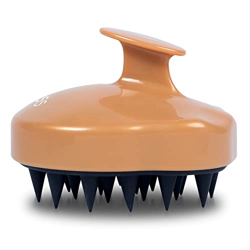 Image of Ross Hair Scalp Manual Massager Shampoo Brush with Soft Silicone Bristles for Blood Circulation (Gold)